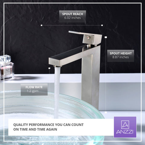 ANZZI Enti Series Single Hole Single-Handle Vessel Bathroom Faucet