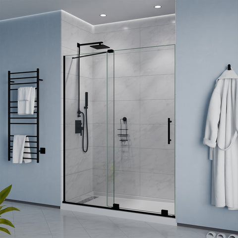 ANZZI Longboat Series 60 in. x 76 in. Semi-Frameless Shower Door with TSUNAMI GUARD