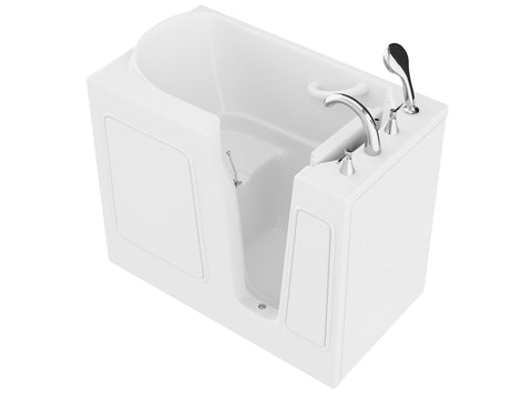 26 in. x 46 in. Right Drain Quick Fill Walk-In Soaking Tub in White