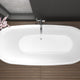 Ami Series 67 in. x 30 in. Flat Bottom Acrylic Freestanding 91 Gallon Soaking Bathtub with Center Drain in Glossy White