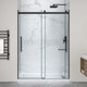 Stellar Series Sliding Frameless Shower Door  with Alcove Shower Base