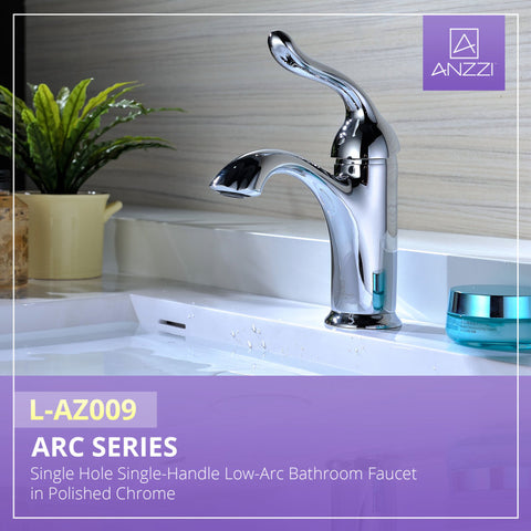 ANZZI Arc Series Single Hole Single-Handle Low-Arc Bathroom Faucet