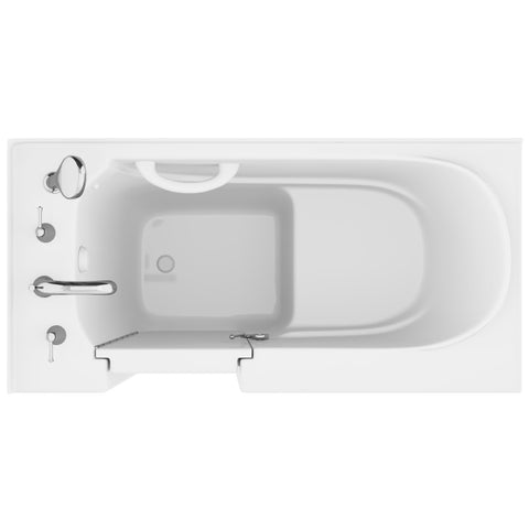 AZB2653LWS - ANZZI Value Series 26 in. x 53 in. Left Drain Quick Fill Walk-In Soaking Tub in White