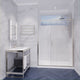48 in. x 72 in. Framed Shower Door with TSUNAMI GUARD in Brushed Nickel