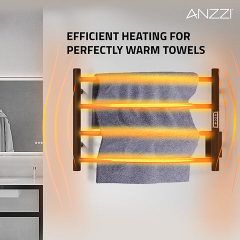 ANZZI Glow 4-Bar Stainless Steel Wall Mounted Towel Warmer