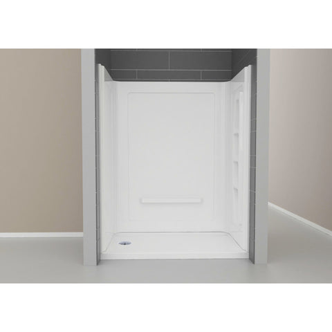 SW-AZ010WH-R - ANZZI 60 in. x 36 in. x 74 in. 3-piece DIY Friendly Alcove Shower Surround in White