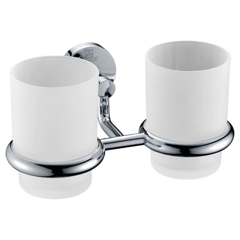 AC-AZ002 - ANZZI Caster Series 7.36 in. Double Toothbrush Holder in Polished Chrome