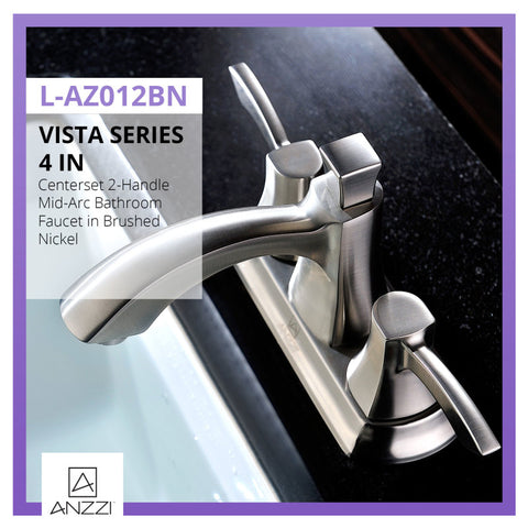 ANZZI Vista Series 4 in. Centerset 2-Handle Mid-Arc Bathroom Faucet