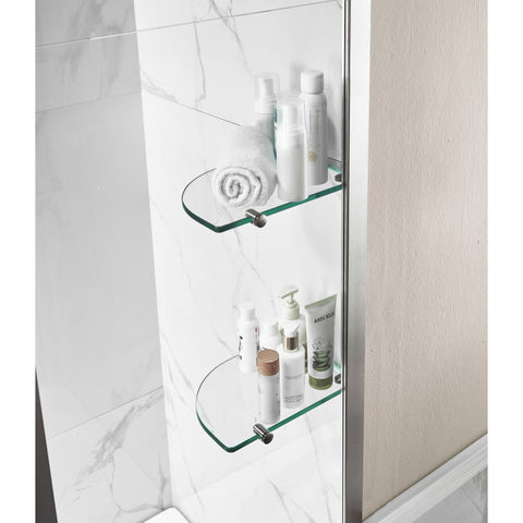 ANZZI 60 in. L x 30 in. W Right Drain Tub in White and 48 in. W x 58 in. H Frameless Tub Door in Brushed Nickel Finish