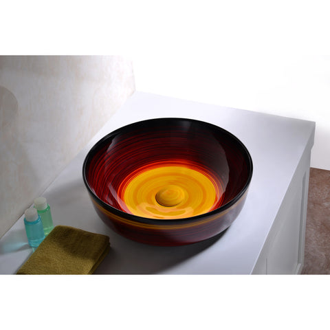 LS-AZ231 - ANZZI Dusk Crown Series Ceramic Vessel Sink in Rising Blur Finish