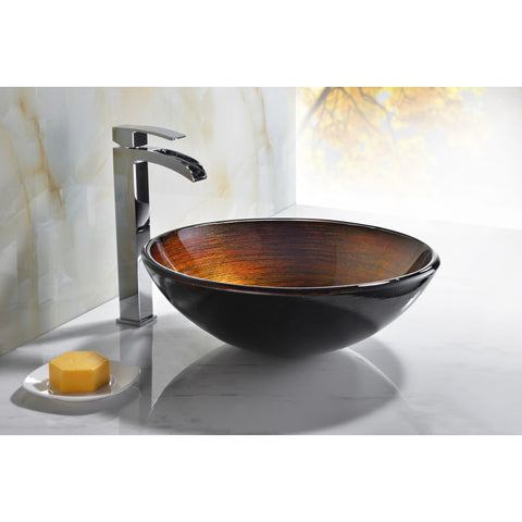 ANZZI Stellar Series Deco-Glass Vessel Sink