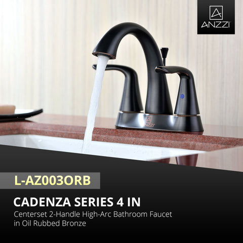 ANZZI Cadenza Series 4 in. Centerset 2-Handle High-Arc Bathroom Faucet in Oil Rubbed Bronze