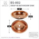 ANZZI Seyhan 19 in. Handmade Drop-in Oval Bathroom Sink in Hammered Copper