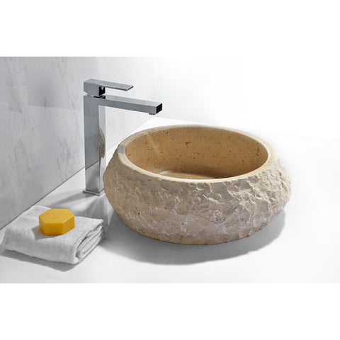 LS-AZ8172 - ANZZI Desert Ash Vessel Sink in Classic Cream Marble