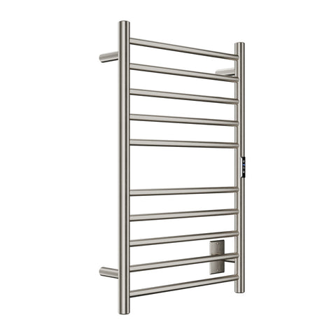 TW-AZ075BN - ANZZI Bali Series 10-Bar Wall Mounted Electric Plug-In Bathroom Towel Warmer Rack in Brushed Nickel Finish Stainless Steel