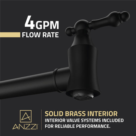 ANZZI Marca 360-Degree 24" Wall Mounted Pot Filler with Dual Swivel