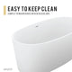 ANZZI Bellentin 5.1 ft. Solid Surface Center Drain Freestanding Bathtub in Matte White