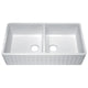 K-AZ224-2A - ANZZI Roine Farmhouse Reversible Glossy Solid Surface 35 in. Double Basin Kitchen Sink in White