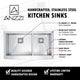 ANZZI Elysian Farmhouse Stainless Steel 33 in. 0-Hole 60/40 Double Bowl Kitchen Sink in Brushed Satin