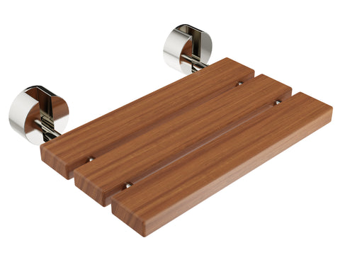 SteamSpa Leisure 20 in. Teak Wall Mounted Folding Shower Seat