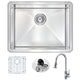 KAZ2318-044 - ANZZI VANGUARD Undermount Stainless Steel 23 in. Single Bowl Kitchen Sink and Faucet Set with Sails Faucet in Polished Chrome