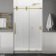 ANZZI Series 56 to 60 in. x 76 in. Frameless Shower Door with Sliding in Brushed Gold with Tsunami Guard Tempered Clear Glass
