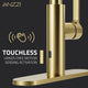 Ola Hands Free Touchless 1-Handle Pull-Down Sprayer Kitchen Faucet with Motion Sense and Fan Sprayer in Brushed Gold
