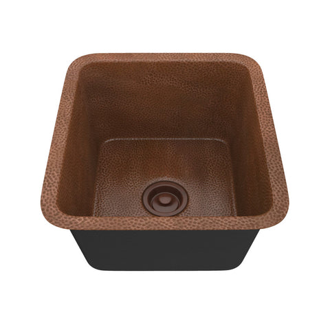 K-AZ241 - ANZZI Havel Drop-in Handmade Copper 17 in. 0-Hole Single Bowl Kitchen Sink in Hammered Antique Copper