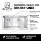 ANZZI ELYSIAN Series 36 in. Farm House 40/60 Dual Basin Handmade Stainless Steel Kitchen Sink