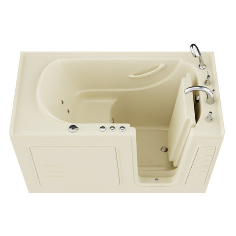 AZ3060WIRBH - ANZZI Coupe Series 30 in. x 60 in. Right Drain Quick Fill Walk-In Whirlpool Tub with Powered Fast Drain in Biscuit