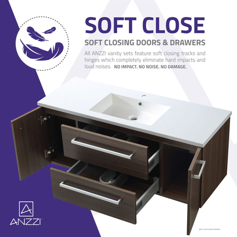 Conques 48 in. W x 20 in. H Bathroom Vanity in Rich Brown