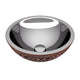 ANZZI Crete 14 in.  Handmade Vessel Sink in Polished Antique Copper with Nickel Interior and Floral Design Exterior