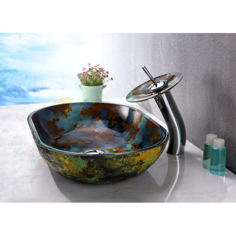 LS-AZ192 - ANZZI Voce Series Vessel Sink in Impasto Blue