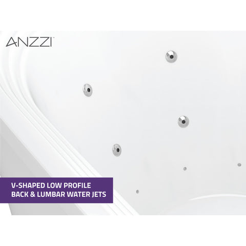 ANZZI Sofi 67 in. Center Drain Whirlpool and Air Bath Tub in White