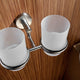 Caster Series 7.36 in. Double Toothbrush Holder in Brushed Nickel