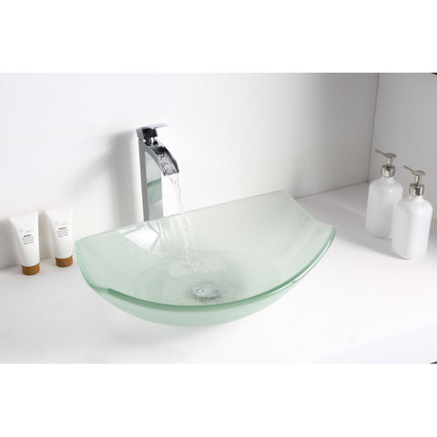 LS-AZ085 - ANZZI Pendant Series Deco-Glass Vessel Sink in Lustrous Frosted