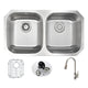 KAZ3218-130 - ANZZI MOORE Undermount 32 in. Double Bowl Kitchen Sink with Sails Faucet in Brushed Nickel