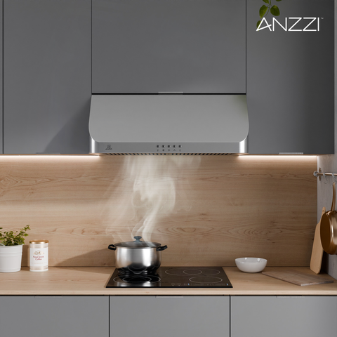 ANZZI 30-Inch 450 CFM 3-Speed Stainless Steel Under Cabinet Convertible Residential Range Hood with LED Lamp