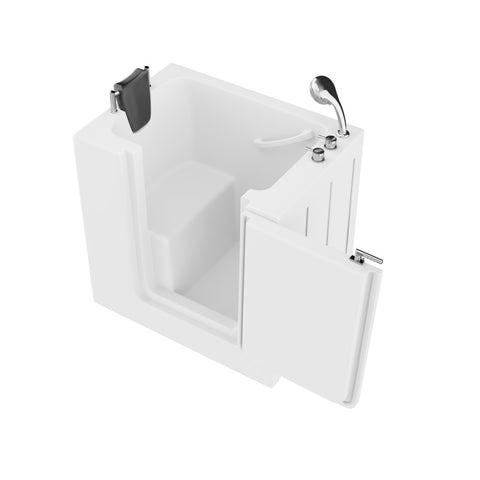 AZ2739RWS - ANZZI Coupe Series 27 in. x 39 in. Right Drain Quick Fill Walk-In Soaking Tub in White