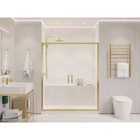 SD-AZ15-01BG - ANZZI Enchant 70-in. x 60.4-in. Framed Sliding Shower Door in Brushed Gold