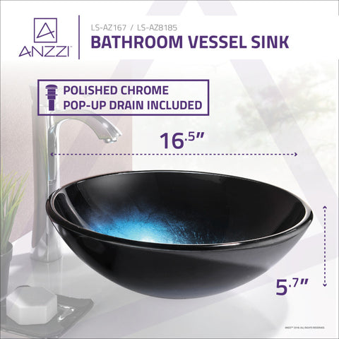 ANZZI Tara Series Deco-Glass Vessel Sink