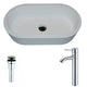 LSAZ607-041 - ANZZI Vaine Series 1-Piece Solid Surface Vessel Sink in Matte White with Fann Faucet in Polished Chrome