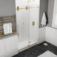 ANZZI Series 56 to 60 in. x 76 in. Frameless Shower Door with Sliding in Brushed Gold with Tsunami Guard Tempered Clear Glass