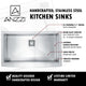 Elysian Farmhouse Stainless Steel 36 in. Single Bowl Kitchen Sink in Brushed Satin