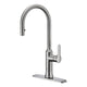 KF-AZ1068BN - ANZZI Cresent Single Handle Pull-Down Sprayer Kitchen Faucet in Brushed Nickel