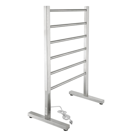 TW-AZ102BN - ANZZI Riposte Series 6-Bar Stainless Steel Floor Mounted Electric Towel Warmer Rack-Brushed Nickel