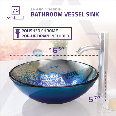 ANZZI Oceana Series Vessel Sink in Blue