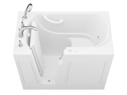 ANZZI Value Series 26 in. x 46 in. Left Drain Quick Fill Walk-in Whirlpool Tub in White