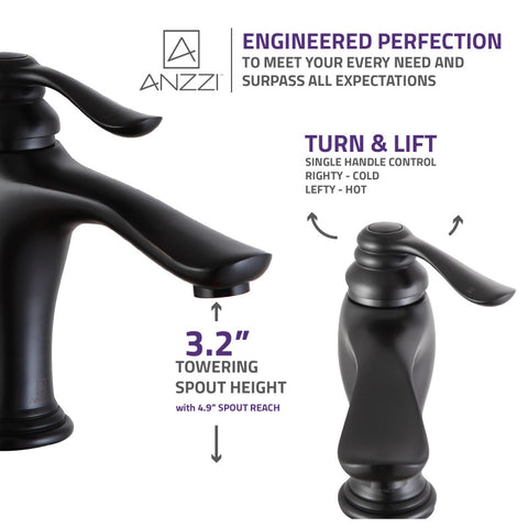 ANZZI Anfore Single Hole Single Handle Bathroom Faucet