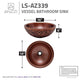 ANZZI Swell 16 in. Handmade Vessel Sink in Polished Antique Copper with Floral Design Exterior